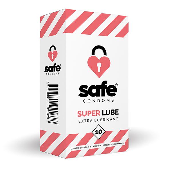 Safe - Condoms With Extra Lubricant Superlube 10 Pcs