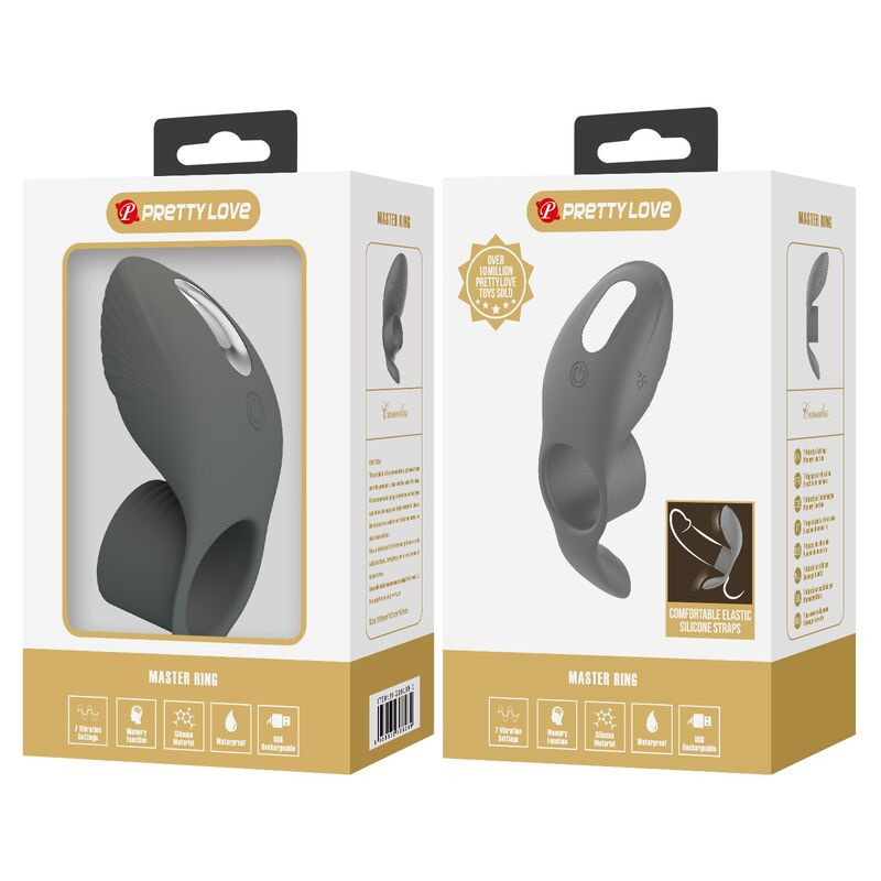 Pretty love - rechargeable vibrating ring with dual stimulation 9