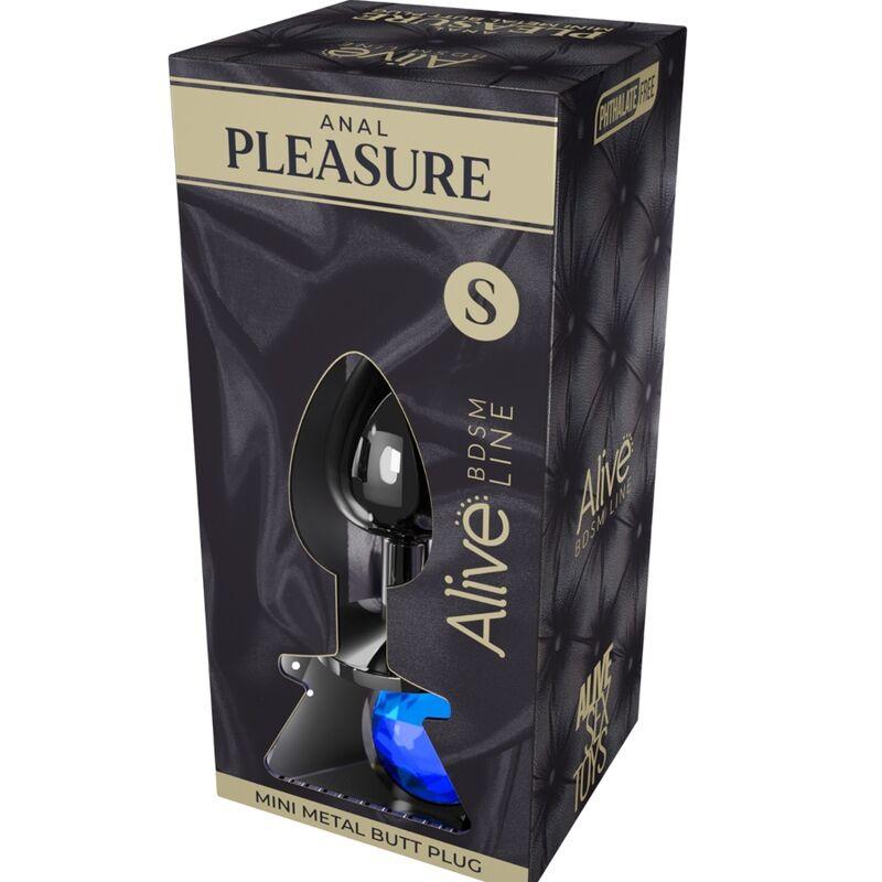Alive - Anal Pleasure Mini Plug Metal Blue Size S