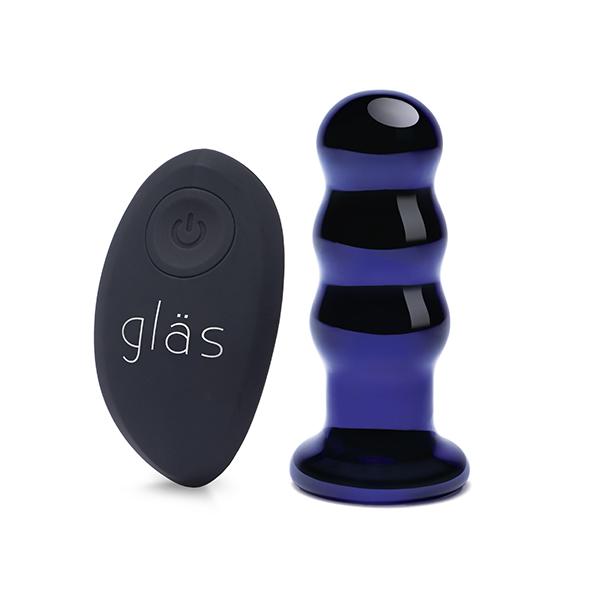 Glas - Rechargeable Remote Controlled Vibrating Beaded Butt - Sklenený Análny Kolík