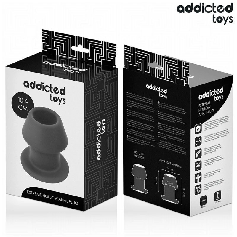 Addicted toys - extreme hollow anal plug silicone size l 10.4 cm 6