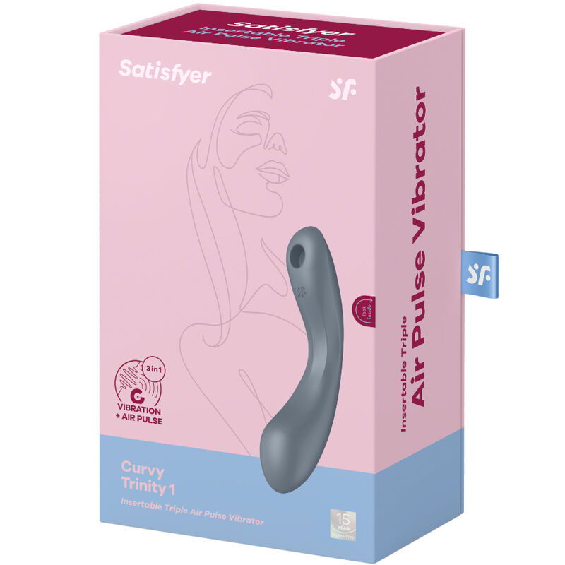 Satisfyer - curve trinity 1 air pulse vibration grey 9