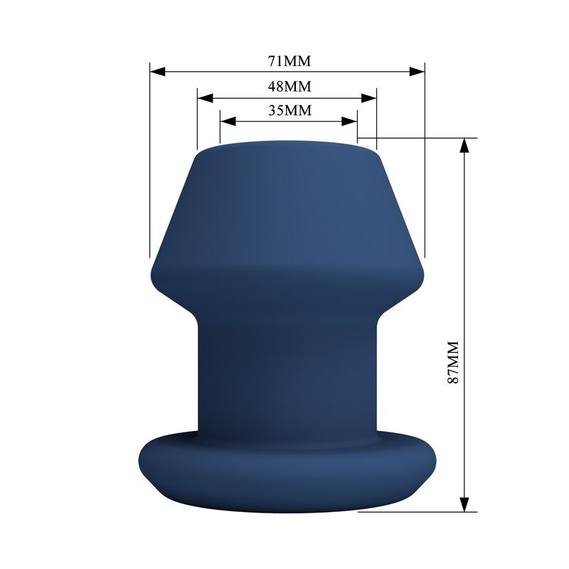 Mr play - jack blue silicone hollow anal plug size m 7