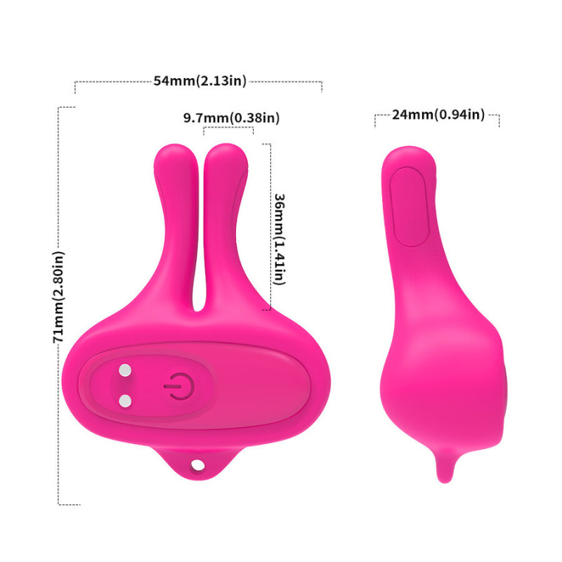 Armony - rabbit shape vibration magnetic nipple clamps pink 6