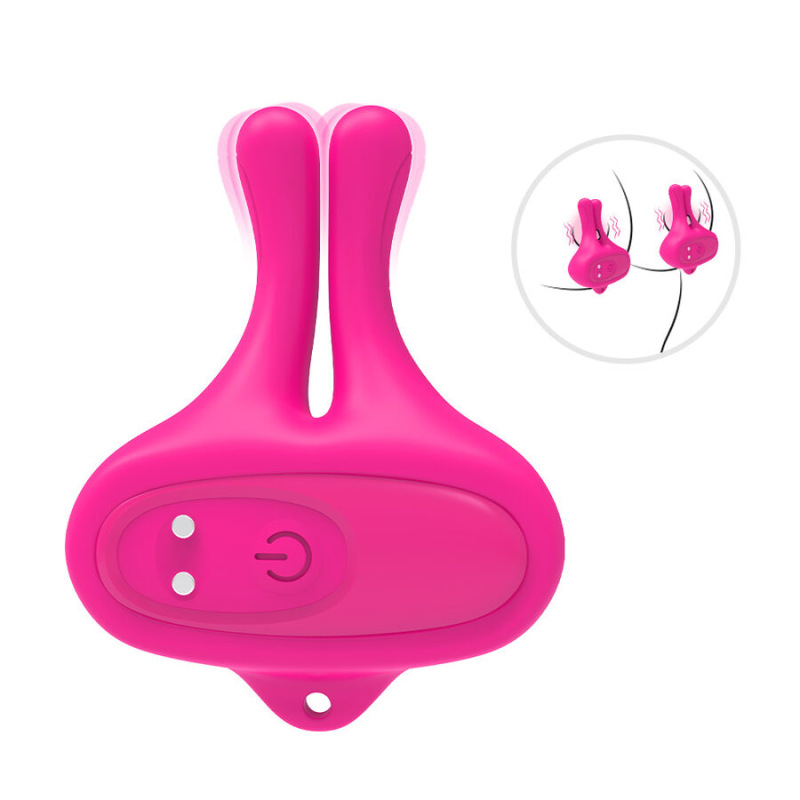 Armony - rabbit shape vibration magnetic nipple clamps pink 8