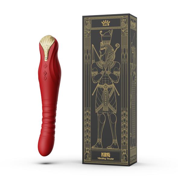 Zalo - King Vibrating Thruster Wine Red - Vibrátor 15