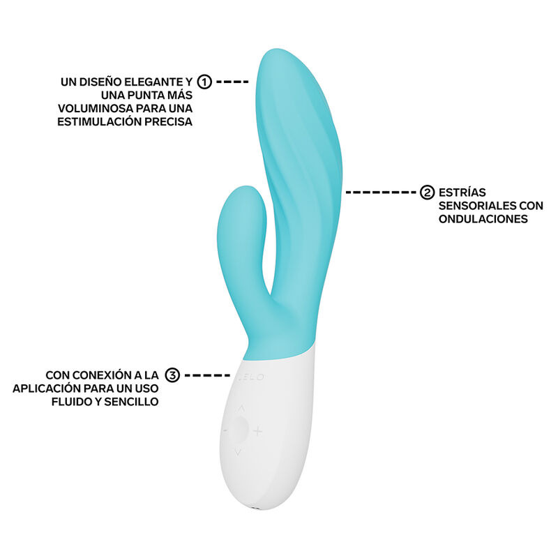 Lelo - ina twist double vibrator rabbit for g-spot and clitoris blue 2