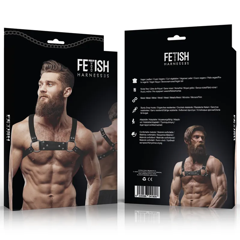 Fetish Submissive Attitude&Trade; - Men&Apos;S Eco-Leather Bulldog Chest Harness Size M/L 1