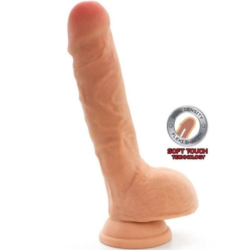 Get real - dual density dildo 25,5 cm balls skin