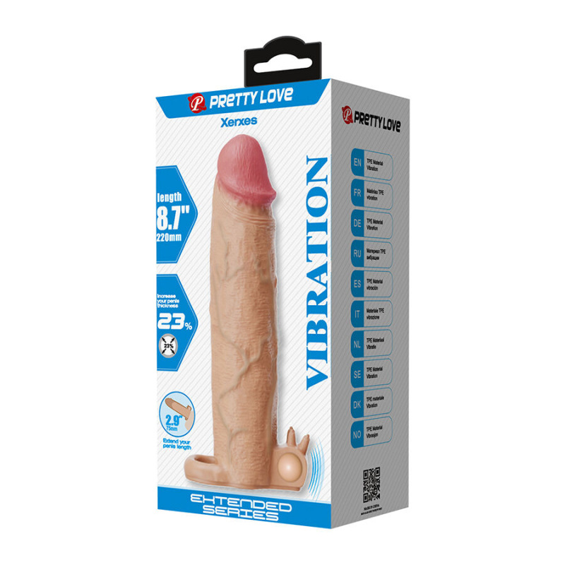 Pretty love - xerxes penis sleeve with clitoral stimulator and vibration 7