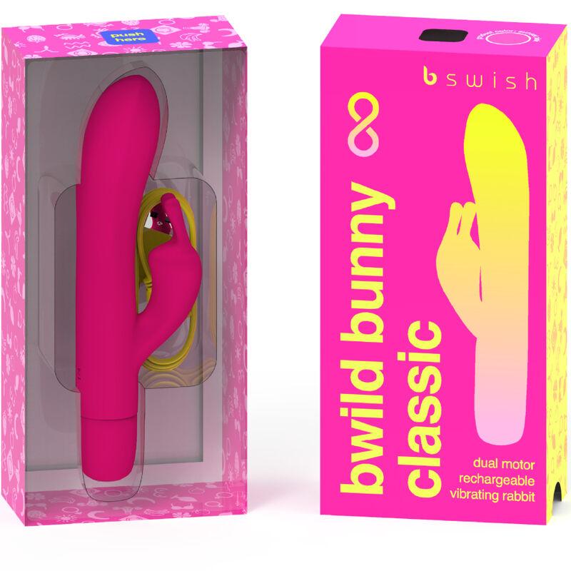 B Swish - Bwild Bunny Infinite Classic Silicone Rechargeable Vibrator Sunset Pink 1
