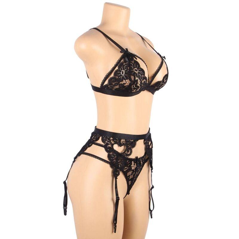 Subblime Three Pieces Set Bra+ Garter Belt + Thong L/Xl 8