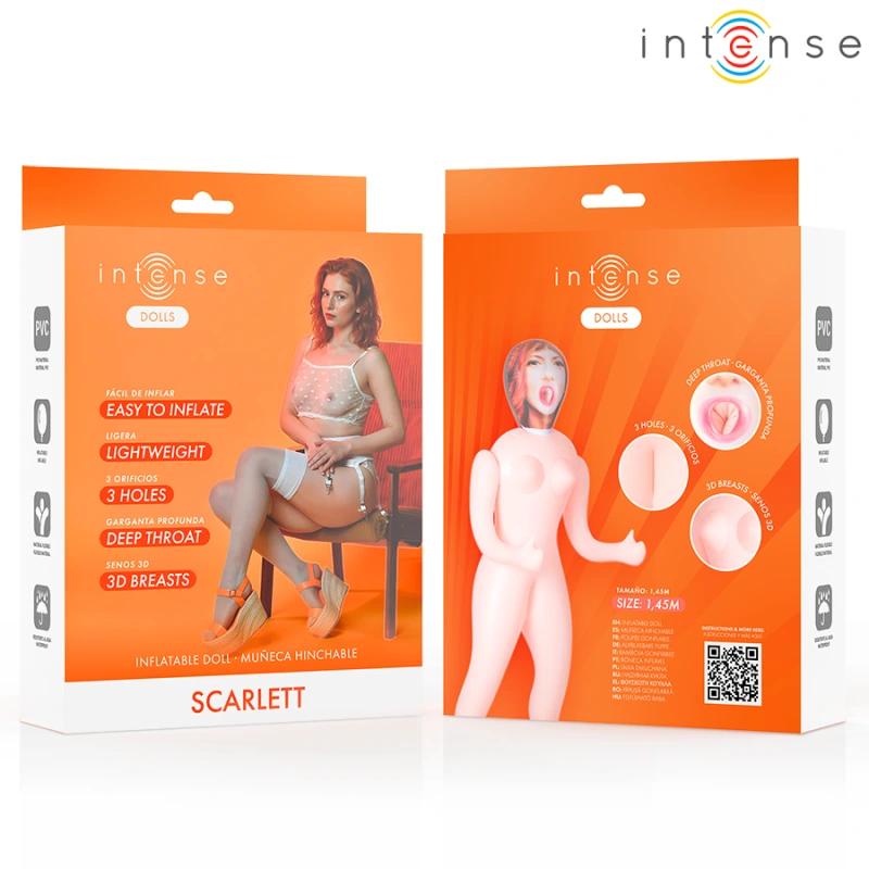 Intense dolls - scarlett inflatable doll with three orifices 2