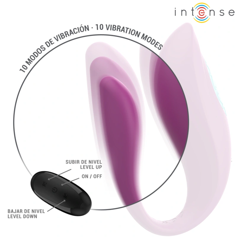 Intense - annie u-shaped vibrator and stimulator purple remote control 4