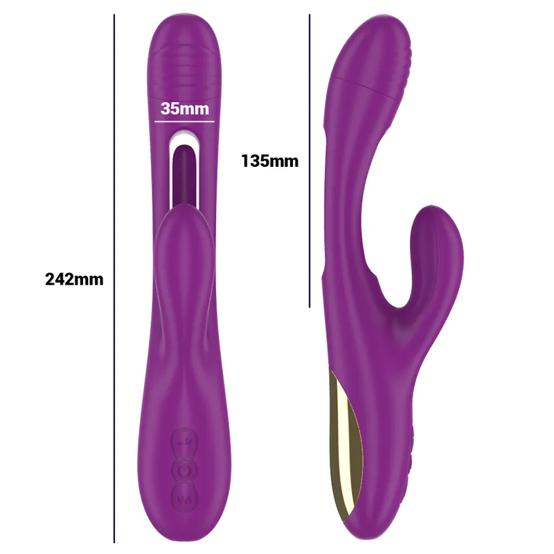 Intense - Apolo Rechargeable Multifunction Vibrator 7 Vibrations With Swinging Motion Purp 3