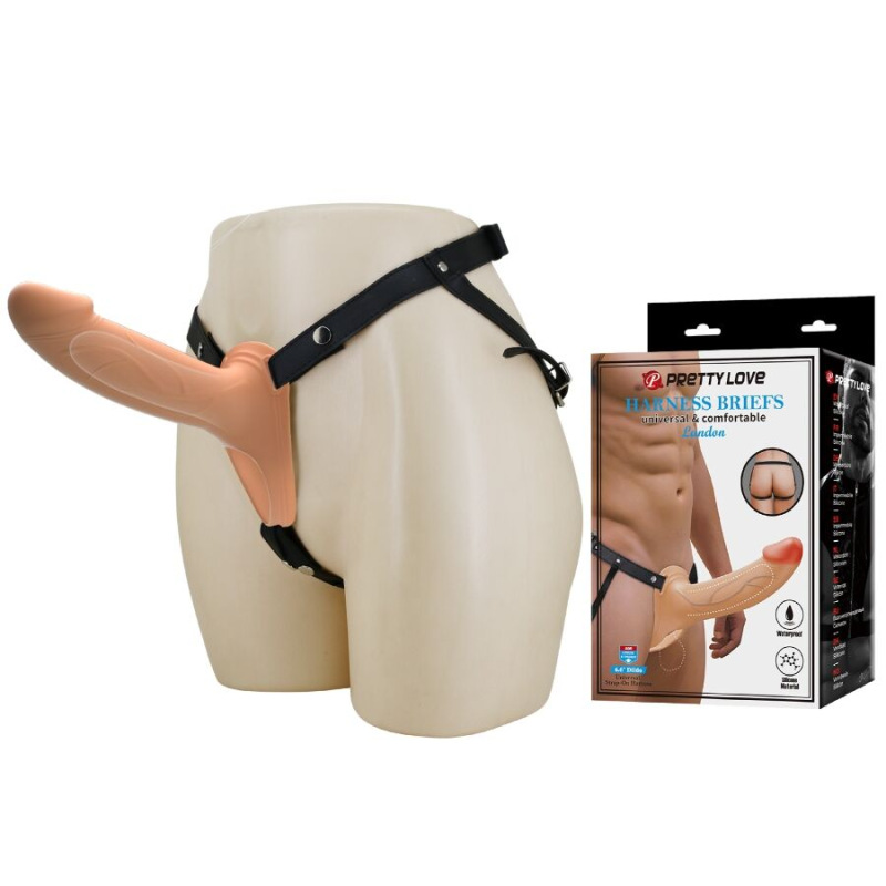 Pretty love - landon light-skin vibrating strap-on 8