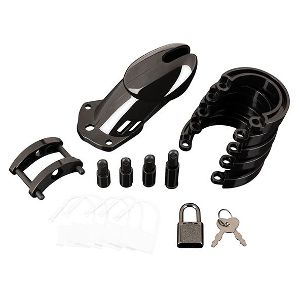 Blueline - Acrylic See-Thru Chastity Cage Black 6