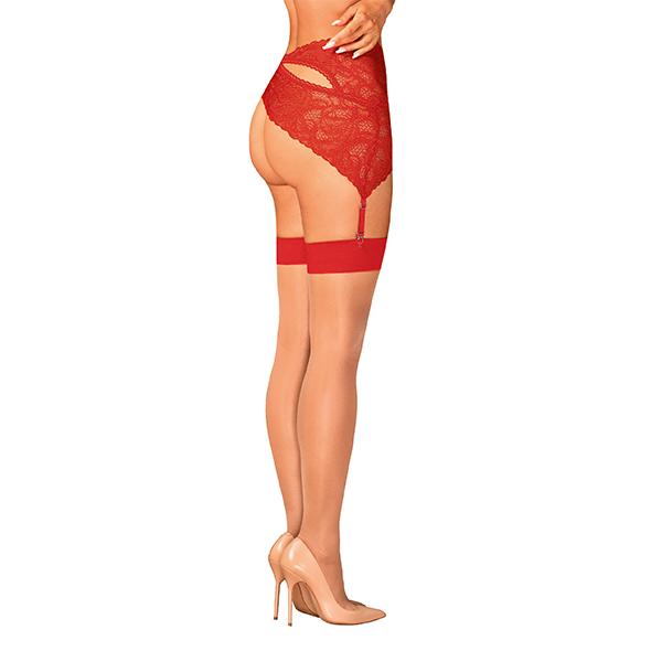 Obsessive - S814 Stockings Red L/Xl