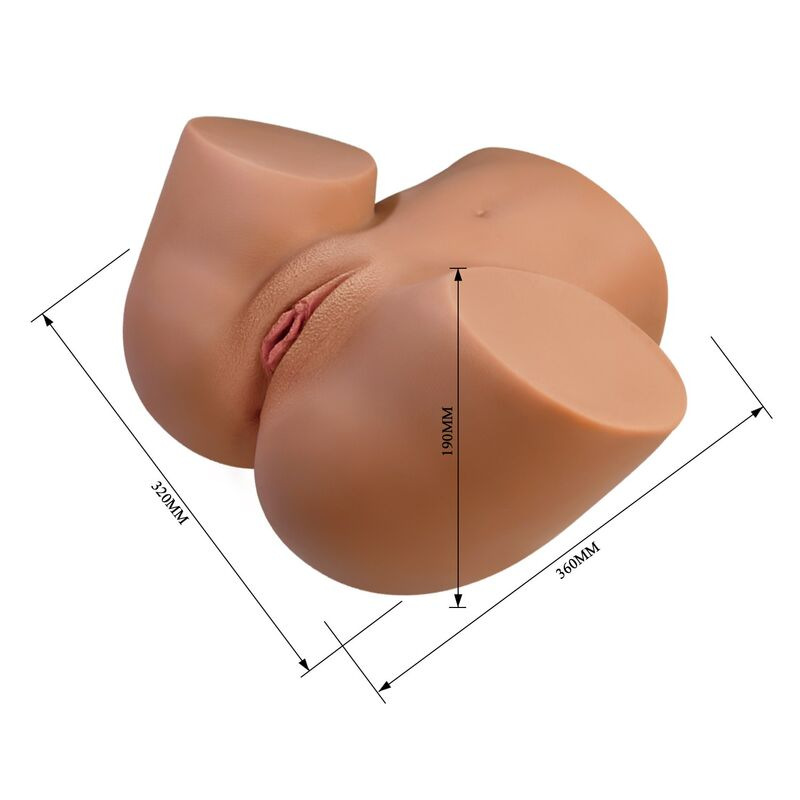 Crazy bull - realistic female torso masturbator dual entry with vibration and suction natural color 6