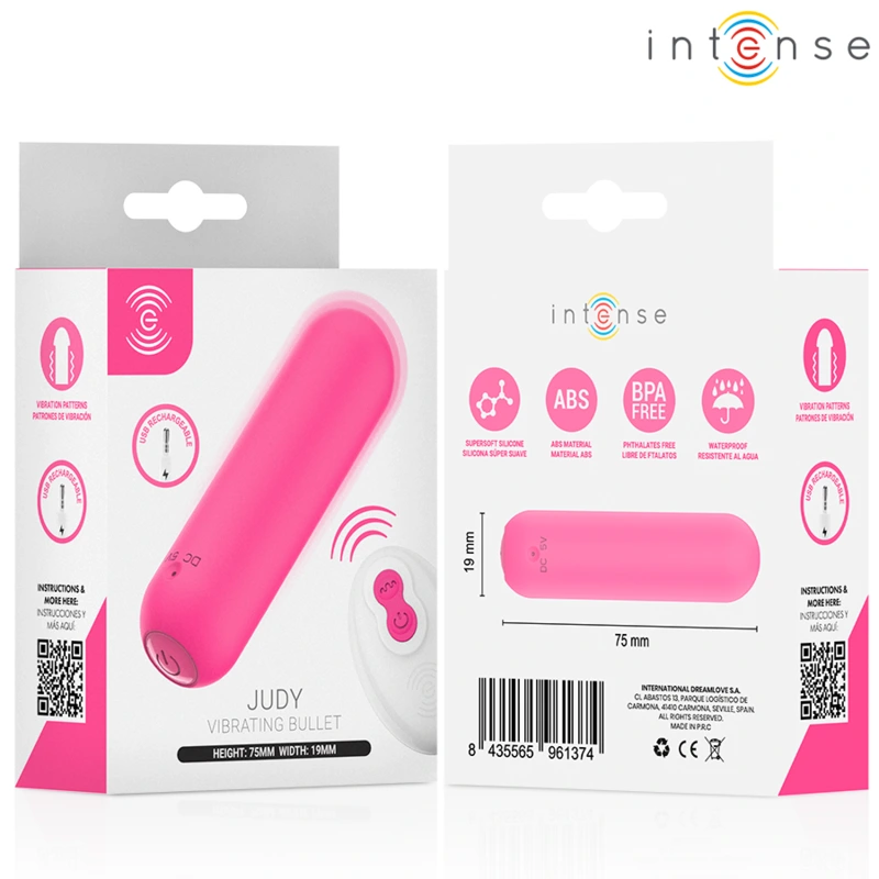 Intense - judy rechargeable vibrating bullet with remote control pink 4