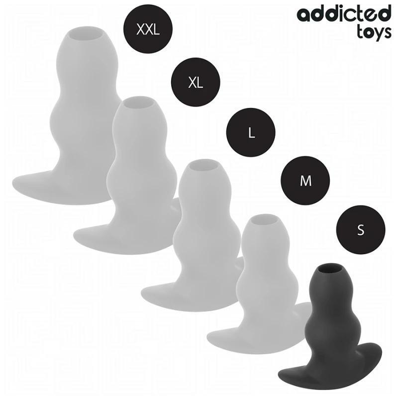 Addicted toys - hollow anal plug silicone size s 7.3 cm 4