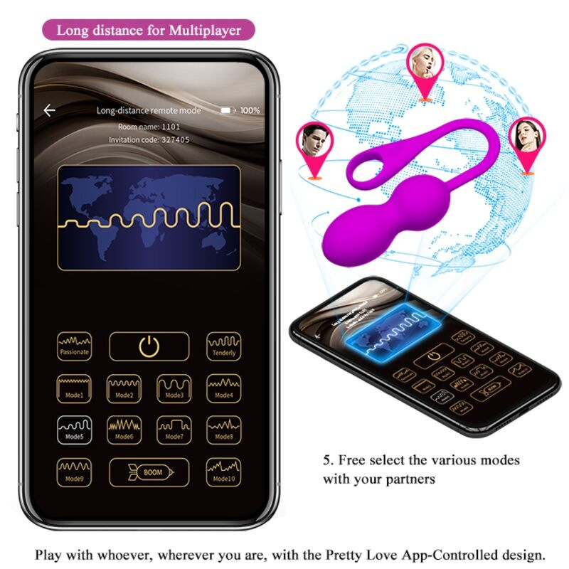 Pretty love - elvira rechargeable vibrating balls purple 12