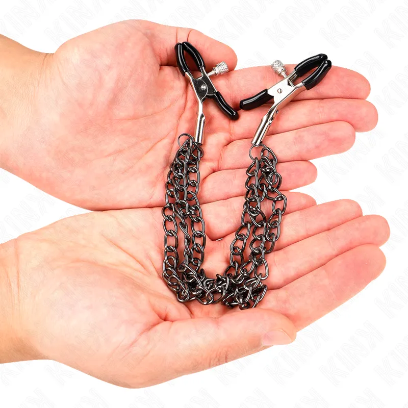 Kink - Nipple Clamps With 3 Chains Black 20/23/28 Cm 2