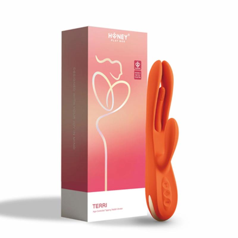 Honeyplaybox - Terri App-Controlled Kinky Finger Tapping Rabbit Vibrator Orange