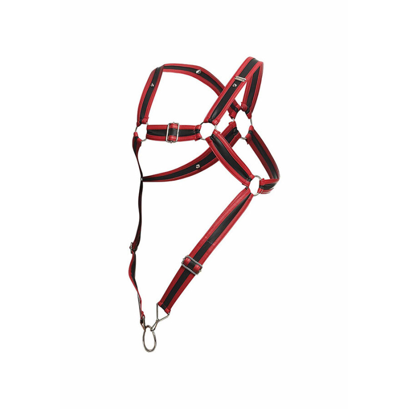 Mob - dngeon red crossed penis harness one size 6