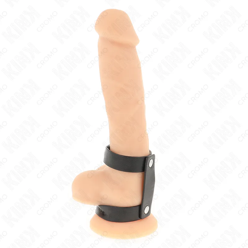 Kink - adjustable double leather penis ring