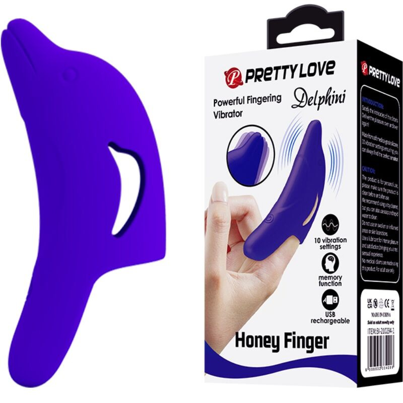 Pretty love - delphini powerful dark blue finger stimulator