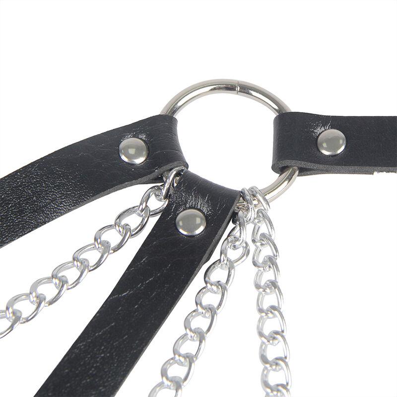 Subblime - 953713 punk bondage belt metal buckle black one size 4