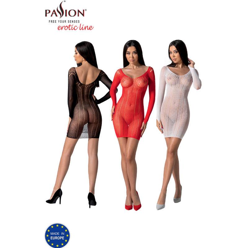 Passion - Bs101 Bodystocking Black One Size - Sieťovené Erotické Šaty 7