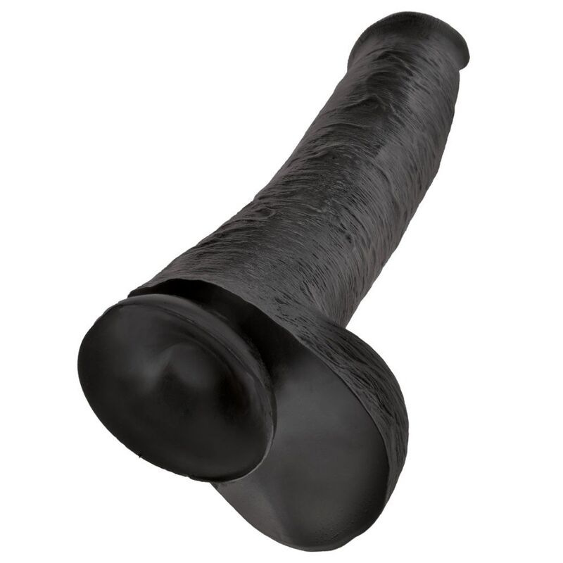 King cock - realistic dildo with testicles 38 cm black 1
