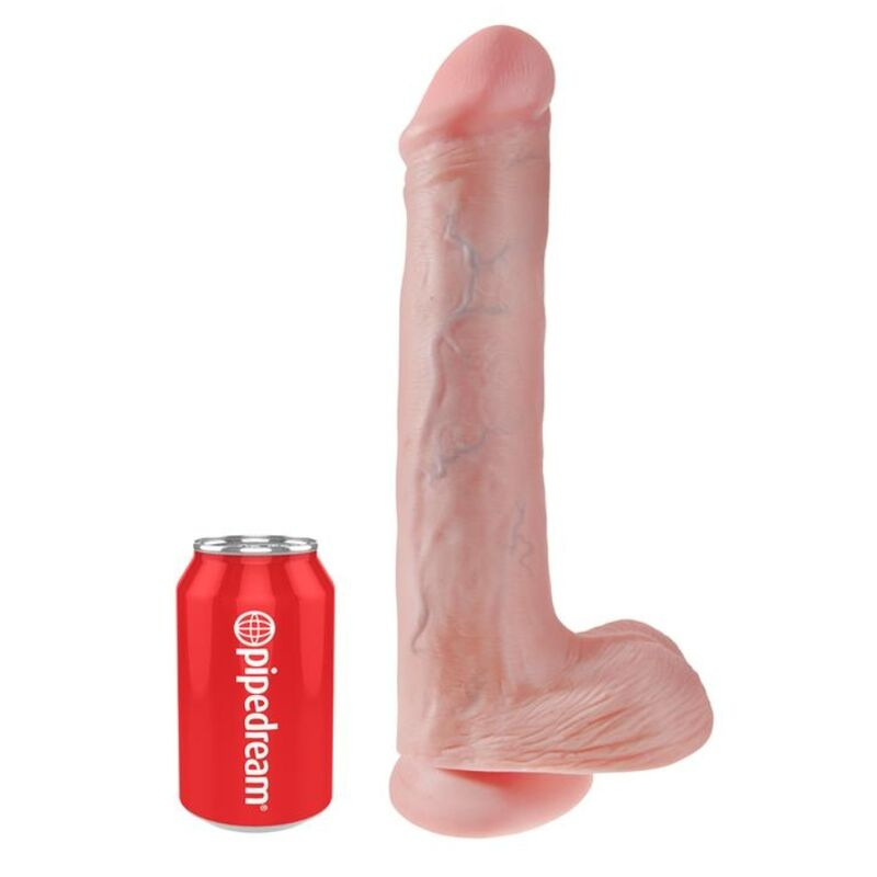 King cock - realistic dildo with testicles and suction cup 38 cm flesh