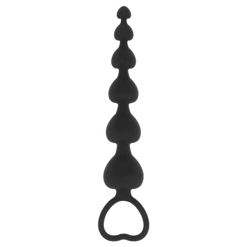 Black&Silver - Mila Silicone Anal Heart-Beads 18 Cm - Análne Guličky 4