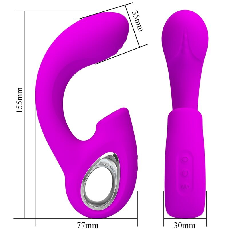 Pretty love - sibel sibel g-spot vibrator + clitoris stimulator 10 vibrations purple 4