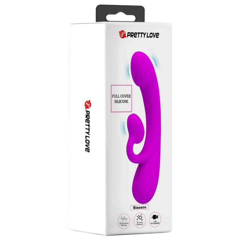 Pretty love - sincere silicone clitoral vibrator and sucker purple 8