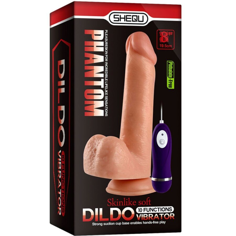 Shequ - adam vibrator dildo with remote control 21 cm 6