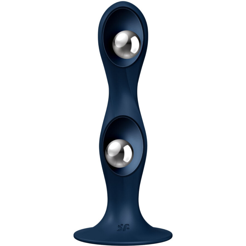 Satisfyer - double ball-r silicone dildo blue 1