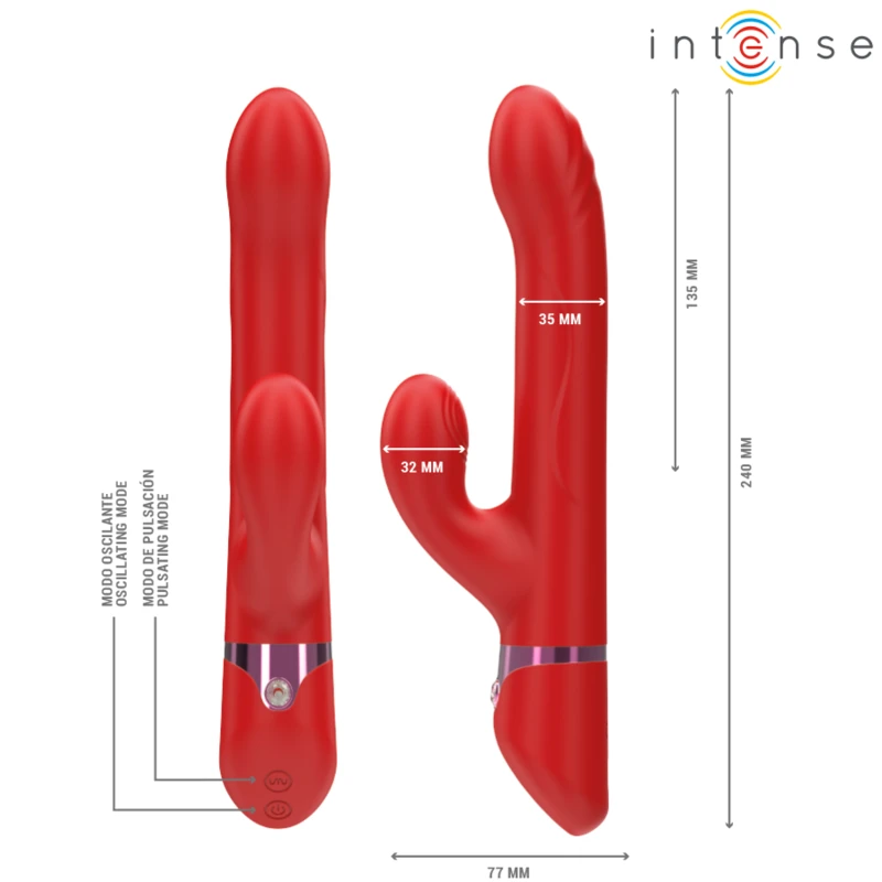 Intense - lele multifunction vibrator rotating & oscillation & stimulation red 2