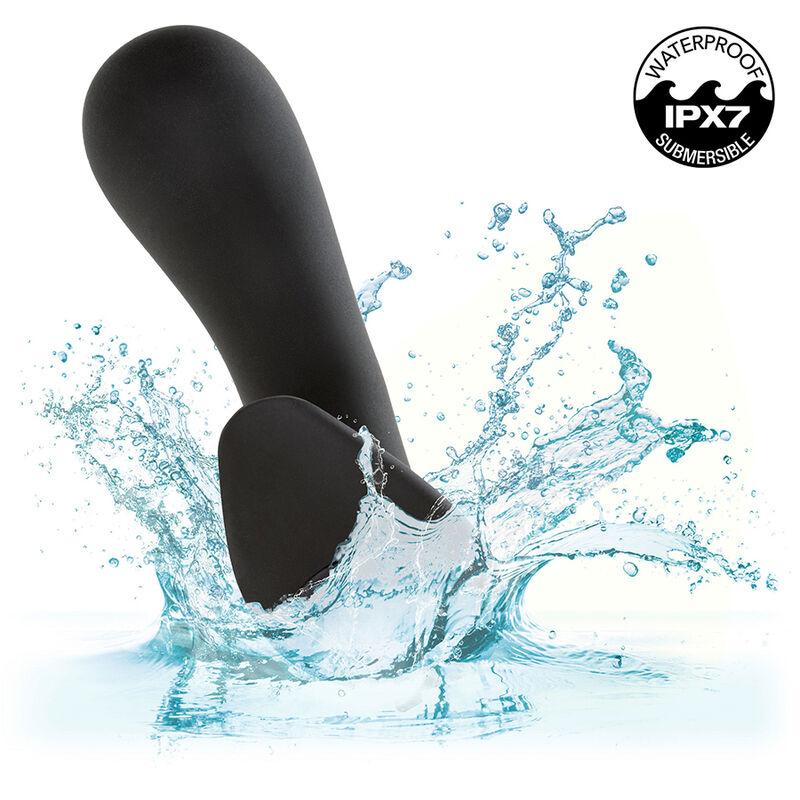 Calexotics - Rock Bottom Curved Anal Plug 10 Vibrations Silicone Black