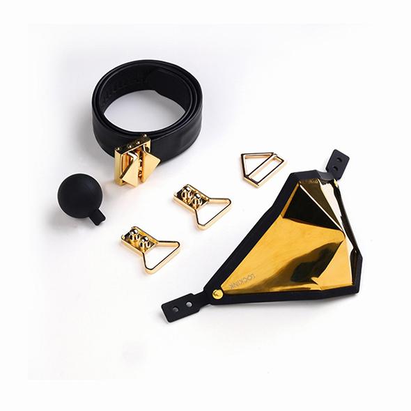 Lockink - Golden Punker Muzzle Gag Set  Gold 8