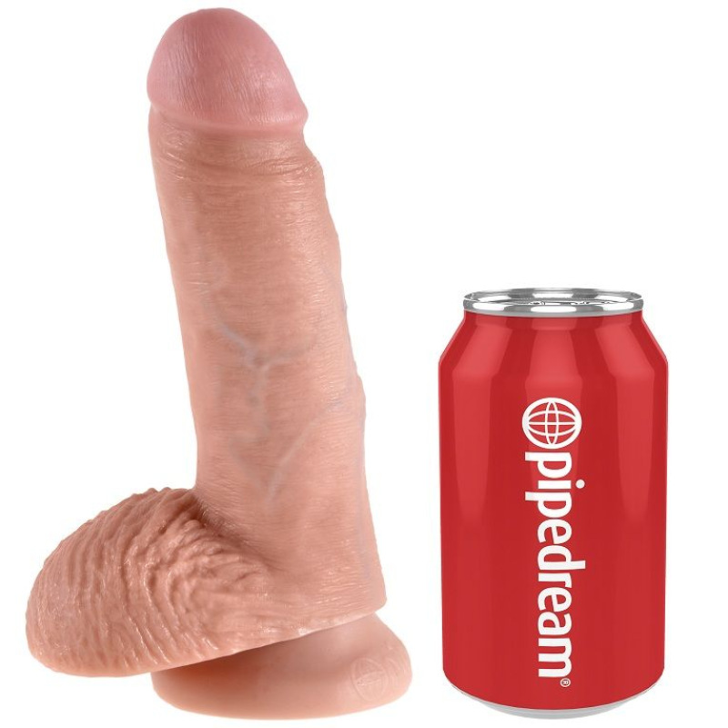 King cock - 7 dildo flesh with balls 17.8 cm