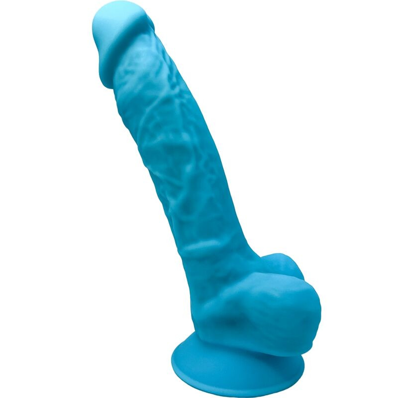 Silexd - Model 1 Realistic Penis Premium Silexpan Silicone Blue 17.5 cm