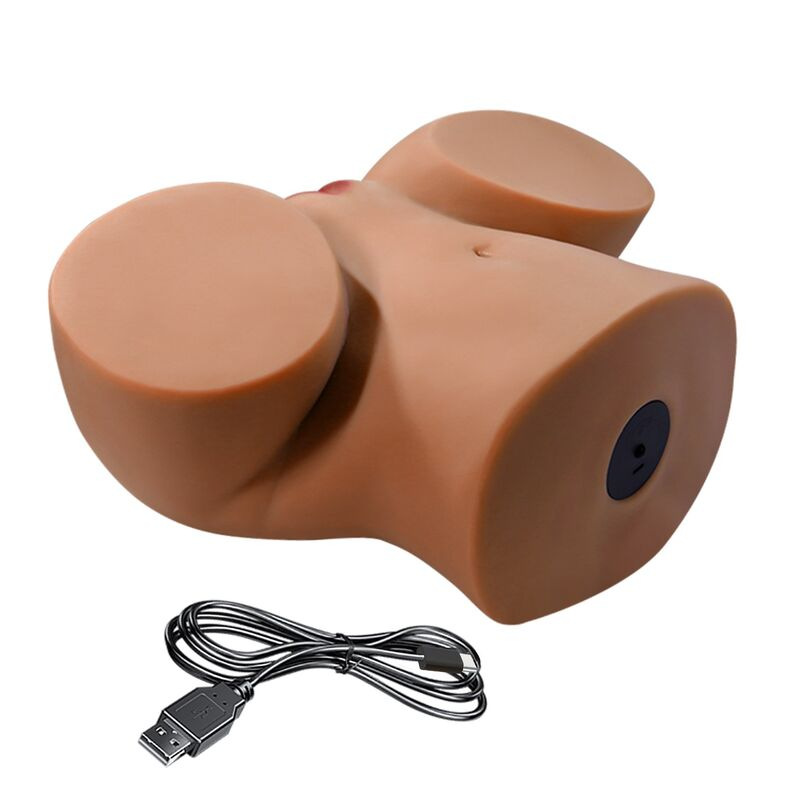 Crazy bull - realistic female torso masturbator dual entry with vibration and suction natural color 2