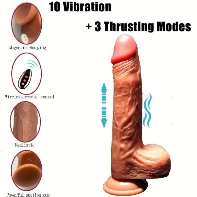 Armony - rechargeable vibrating realistic dildo 4