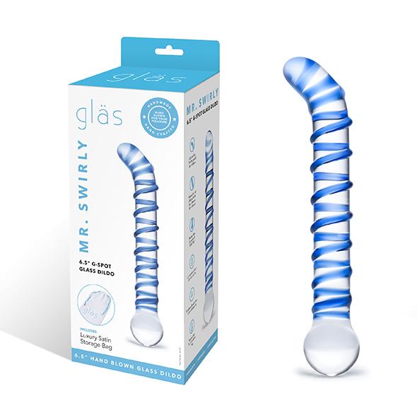Glas - Mr. Swirly G-Spot Glass Dildo - Sklenené Dildo 9