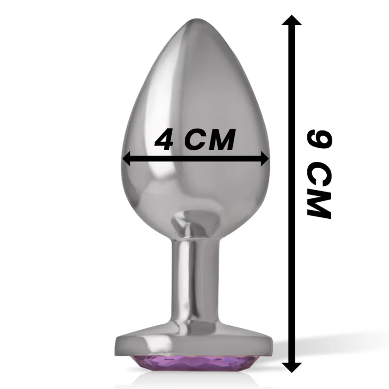 Intense - Metal Aluminum Anal Plug With Violet Glass Size L - Análny Kolík 3