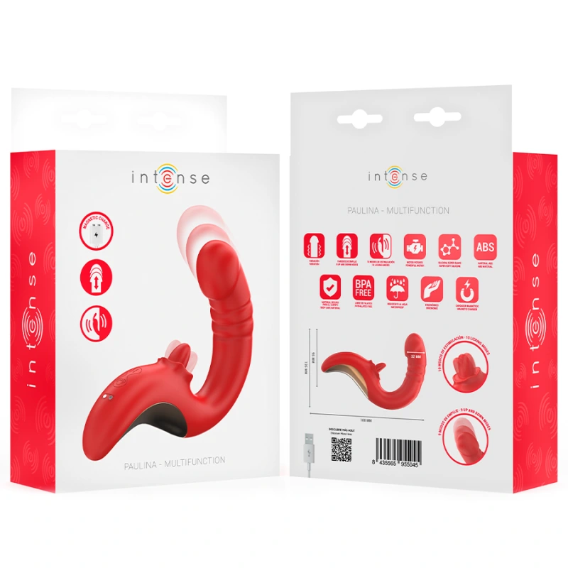 Intense - paulina vibrator and stimulator in u shape red 8